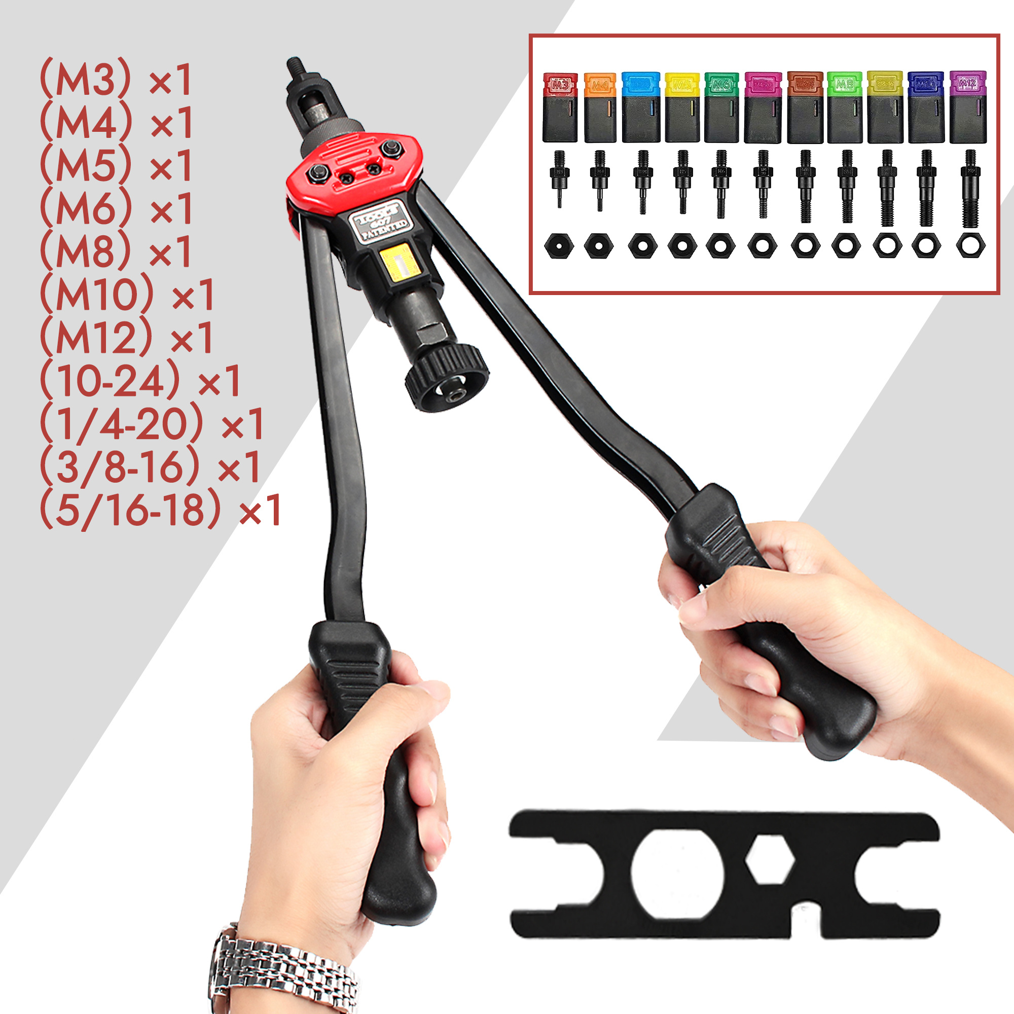 Pneumatic Nut Gun, Air Riveting Gun Pull Nut Automatic Air Riveter