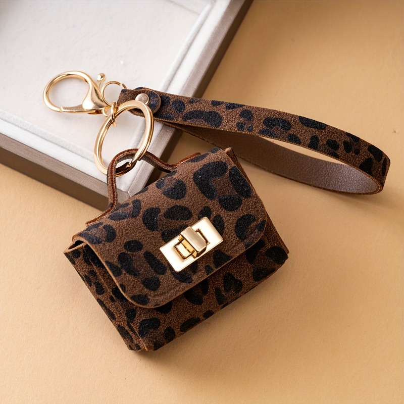 E-shop 1 Kreativer Schlüsselanhänger mit Leopardenmuster, hochwertige Münzfach, modischer Schlüsselanhänger-Anhänger, universelle Auto-Tasche zeigt .