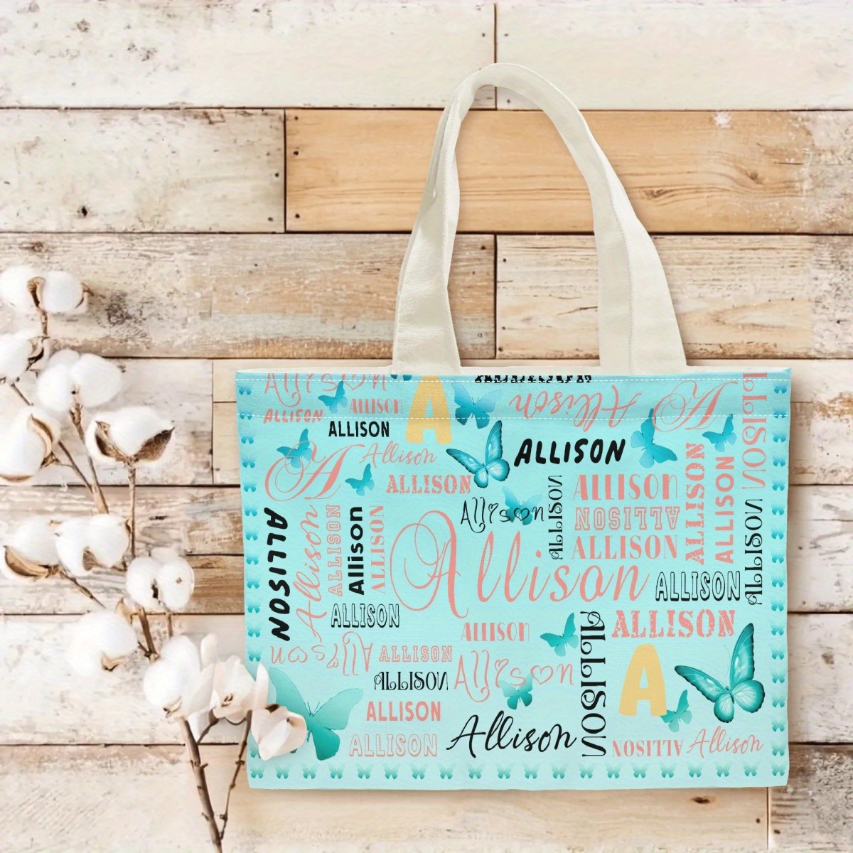 personalized name tote bag custom canvas gift for men, women