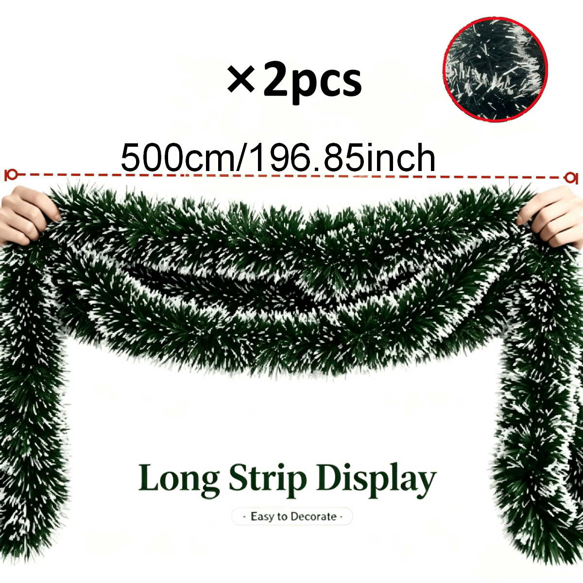 TEMU 2pcs Set Of 10m Christmas Decoration Vines With White Edges, Shapable, Suitable For Christmas, Thanksgiving, New Year, And Holidays, Versatile