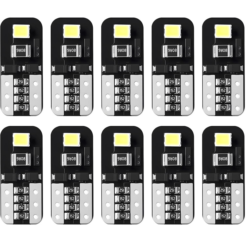TEMU 10pcs Led Car Lights T10 W5w Parking Lights 2835 Light License Plate Lights Reading Lights, Without Battery
