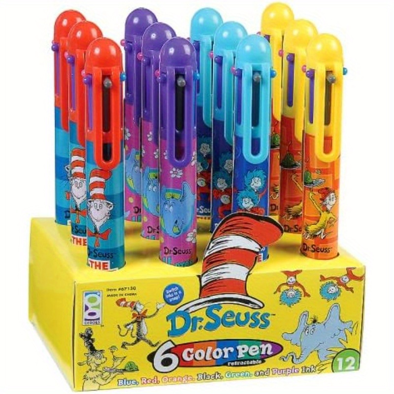     retractable ballpoint pen 6color multicolor ink cartoon characte for school   pack of 12 Product details 1