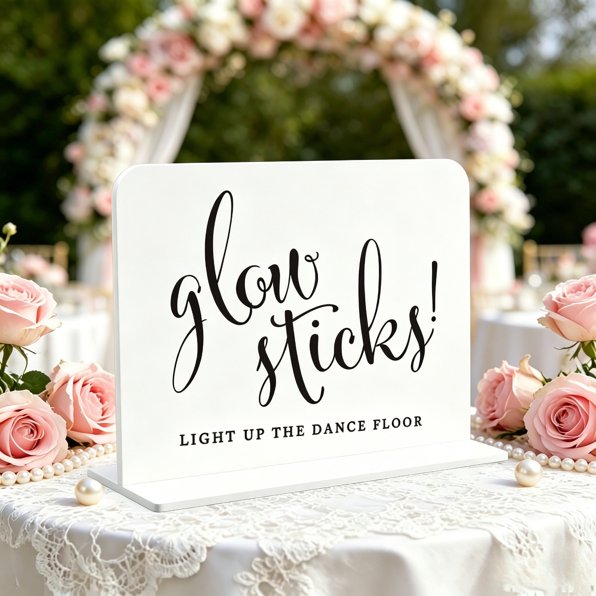 TEMU 2d Flat, 2d Acrylic Tabletop Standee, Centerpiece For Desks, Wedding Party Sign, Formal Black And , Inches X 3.94 Inches, Glow Stick To Light Up