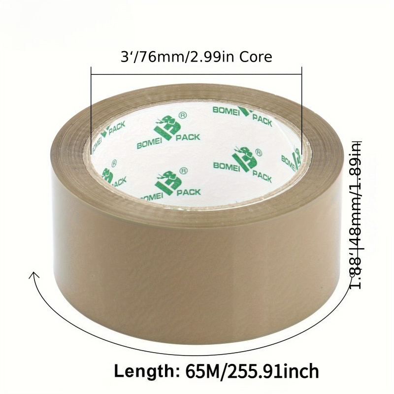 TEMU 2pcs 65m Heavy-duty Packaging Tape, 48mm Wide, Strong Adhesive, Opp Material, Used For Box Sealing, Movement, Transportation, Schools, Offices,