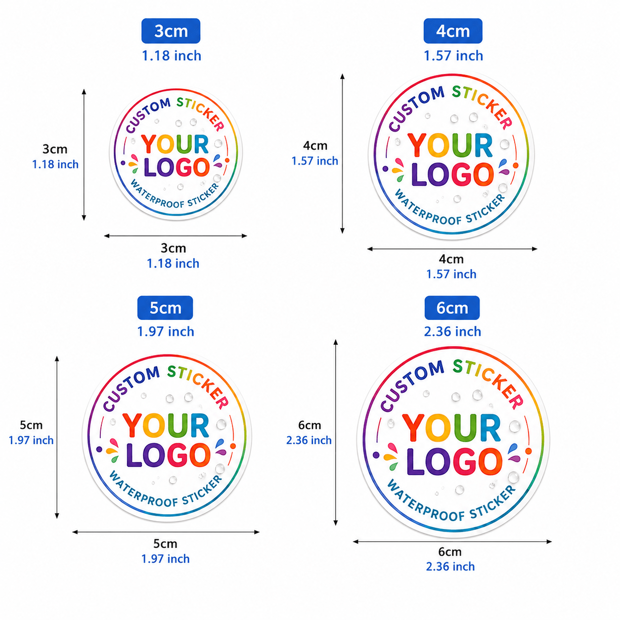 Personalized Custom Holographic Stickers, 3/4/5/6CM