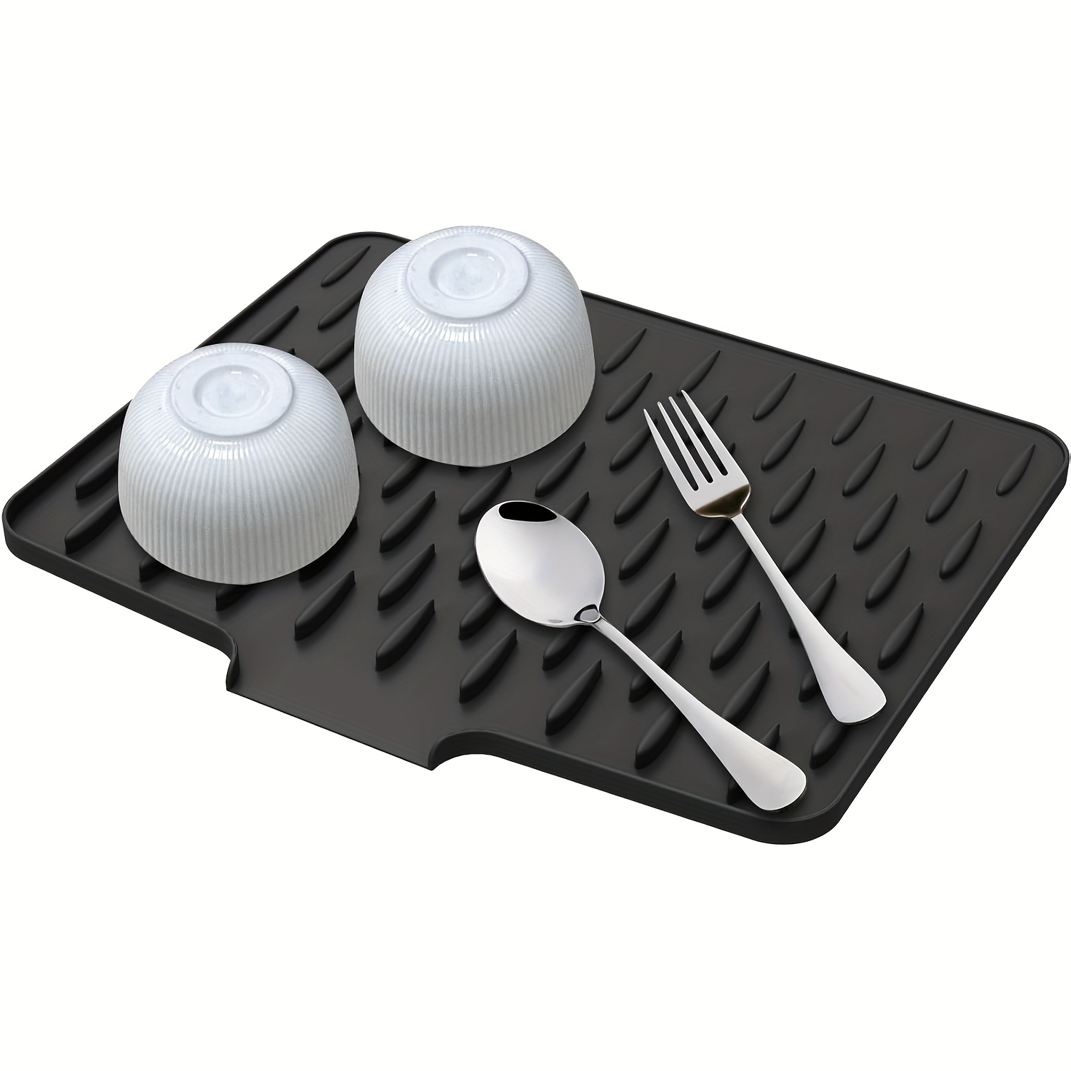 Non-slip Silicone Drying Mat For Kitchen, 40cm X 32cm With Built-in Drainage Design, Heat-resistant & Easy To Clean – Suitable For Countertops, Sinks, And Refrigerators, Use