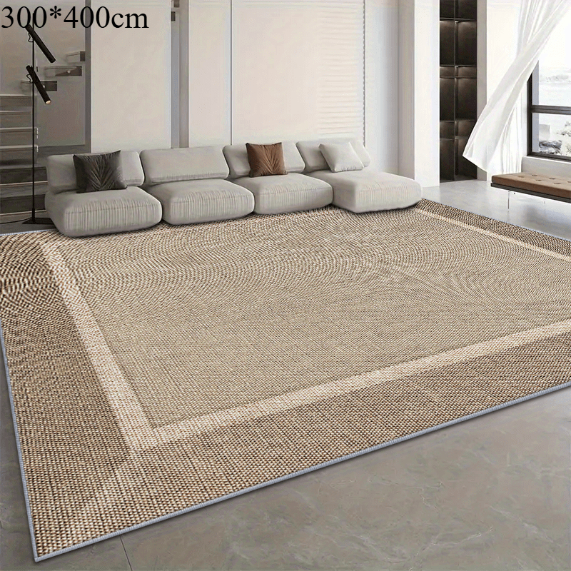TEMU 850g/mÂ² Velvet Oversized Carpet, Modern Geometric Pattern For Living Room, Bedroom, Office, Non-slip Machine Washable Durable Easy To Clean