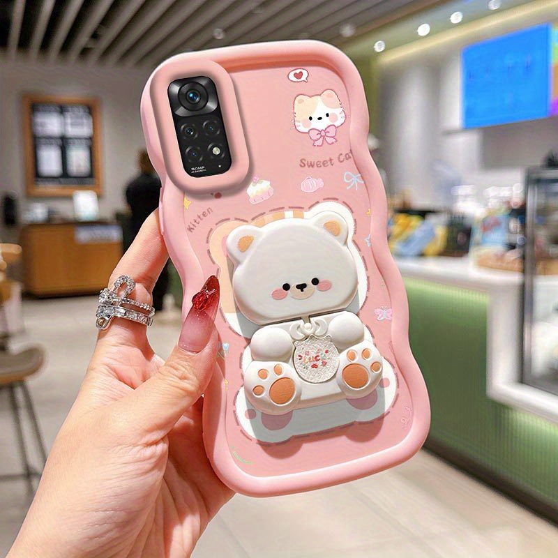 TEMU Phone Case: Note 11 Phone Casescute Cat With Bracketpattern Entertainment Ready Comfortable Feel For Redmi Note 11 Case With Lightweight
