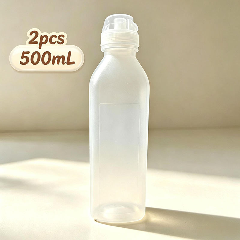 TEMU 2pcs Set 500ml (17oz) Kitchen Edible Olive Oil Squeeze Bottles With Nozzle Caps, Suitable For Mayonnaise, Ketchup, Salad Dressing, Soy Sauce,