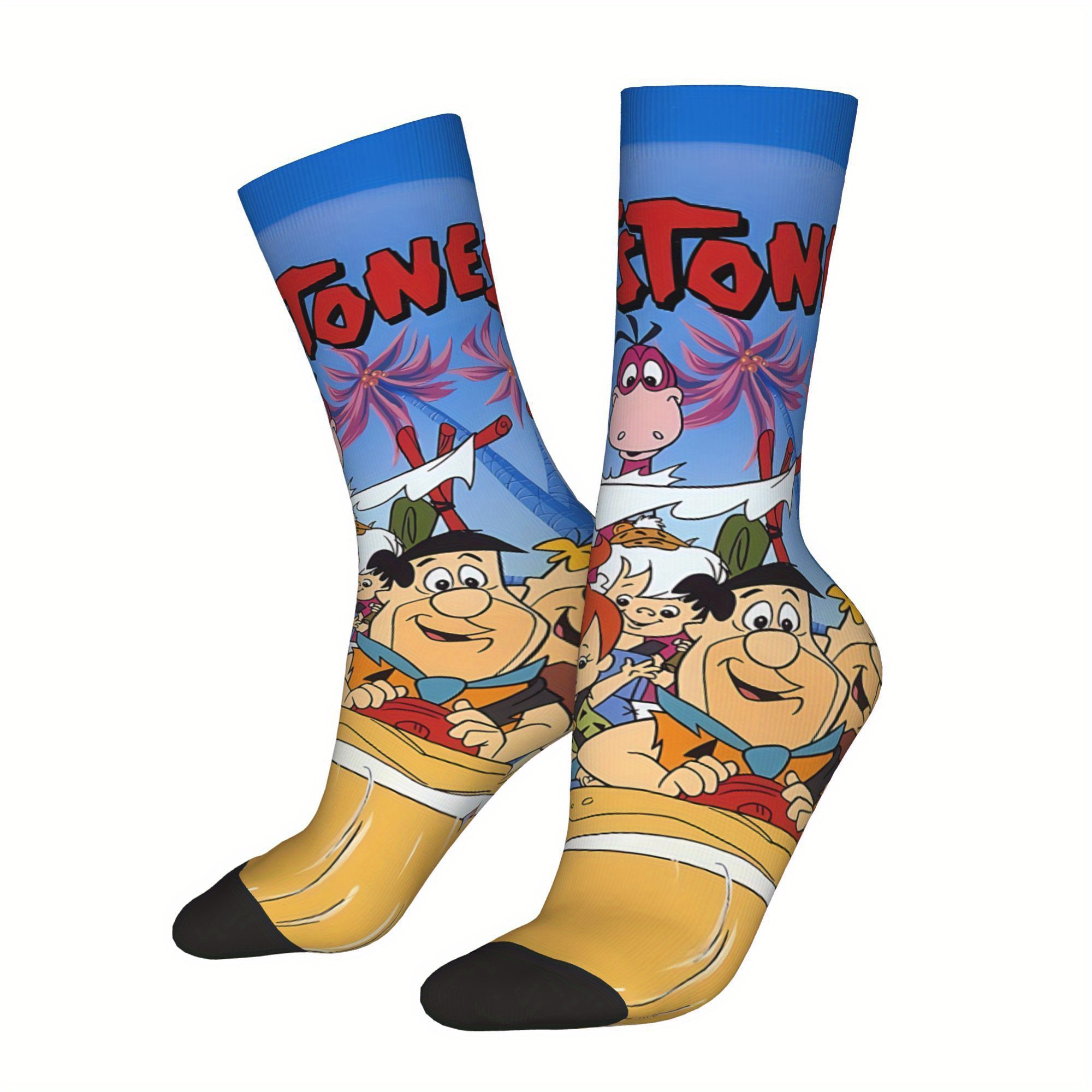 

Cartoon Printed Crew Socks, 95% Polyester 5% Elastane, Knit Fabric, Hand Wash/, Print Winter Socks, Cute Socks