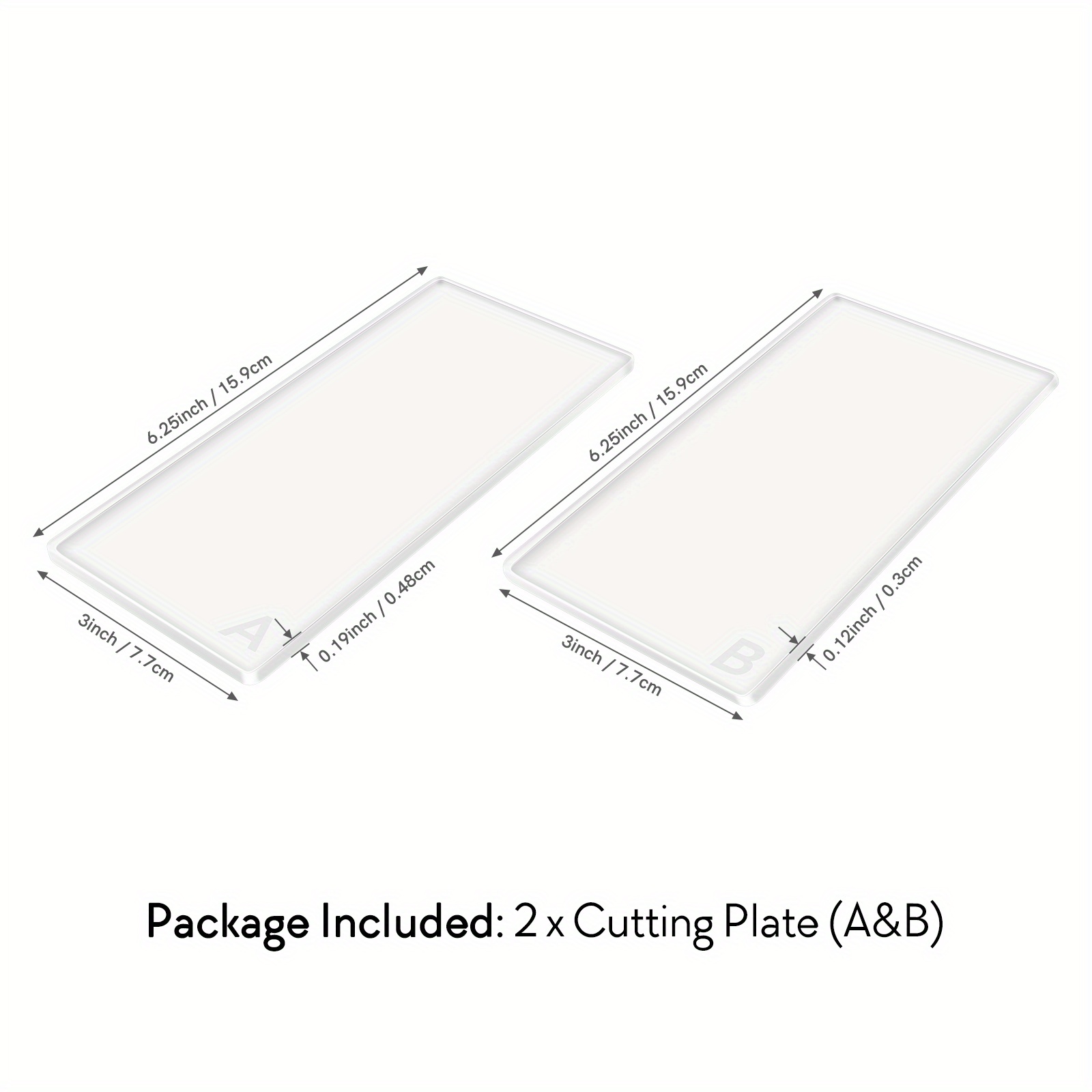 TEMU 1set 15.9 X 7.7cm/ 6.25 X 3inch A And B Transparent Clear Acrylic Cutting Mat Plates For Mini Manual Die Cutting Machine; Mini Cutting Pads For