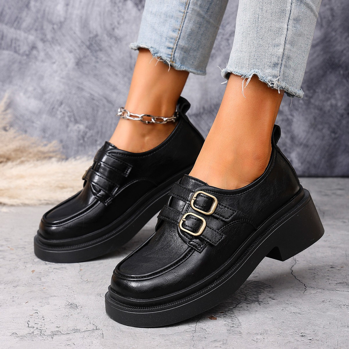 Sin Cordones Zapatos Plataforma De Vestir Mocasines Plataforma