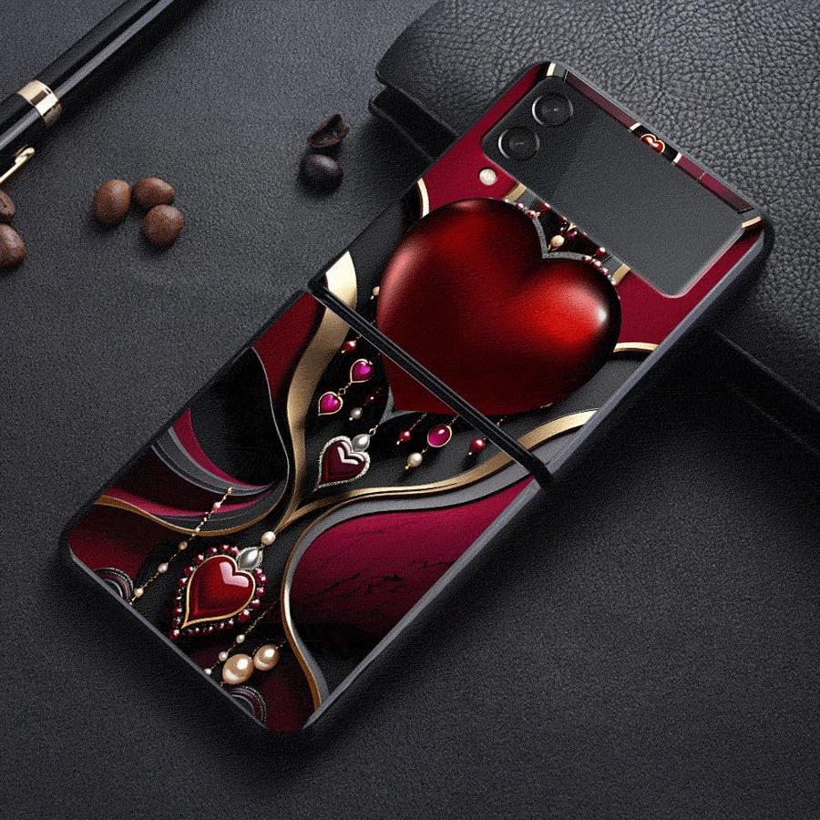 TEMU Elegant Heart-shaped Simple Pattern Phone Case Suitable For For Z Flip4 Z Flip 7 6 5 4 3 Z Fe Phone Cover