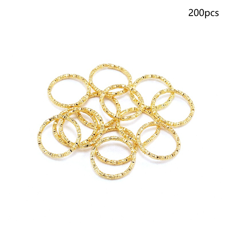 Image of (8/10/12mm)/200pcs (15/18/20mm)/100pcs Electroplated Embossed Jump Rings, Single Loop, Closed Ring, Jump Ring, Clasp, Linking Ring, Diy Bracelet, Necklace, Craft Accessories, Jewelry Materials