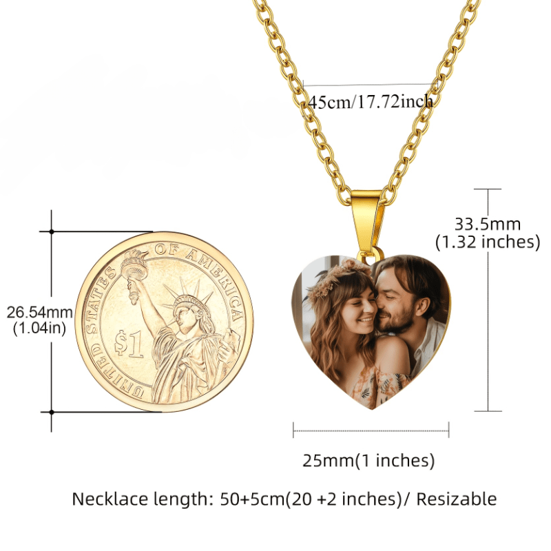 Personalized Custom Colored Photo Necklace — Meaningful Gift