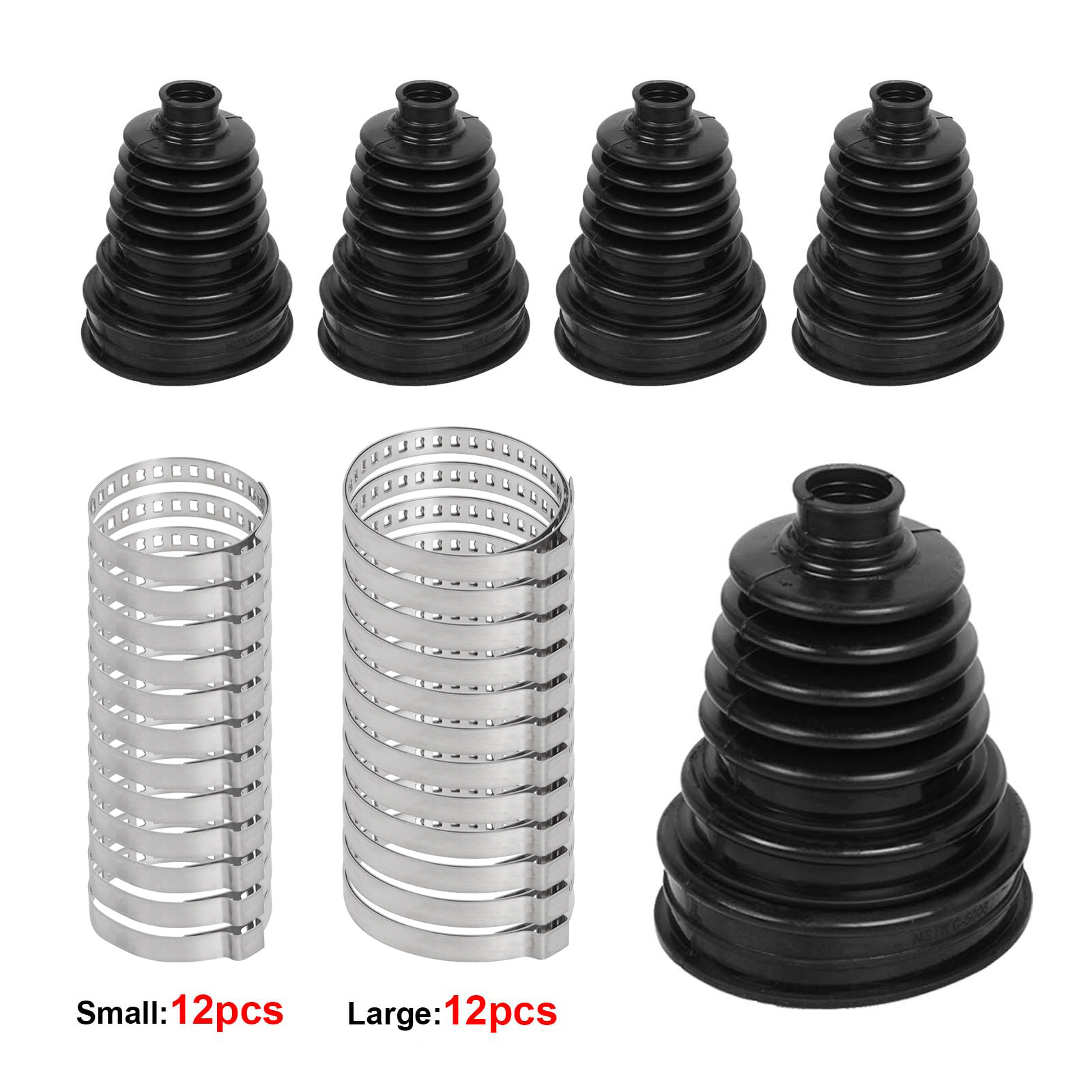 5pcs Bellows Set Universal Cv Axle Boot And 24pcs Clamp Set