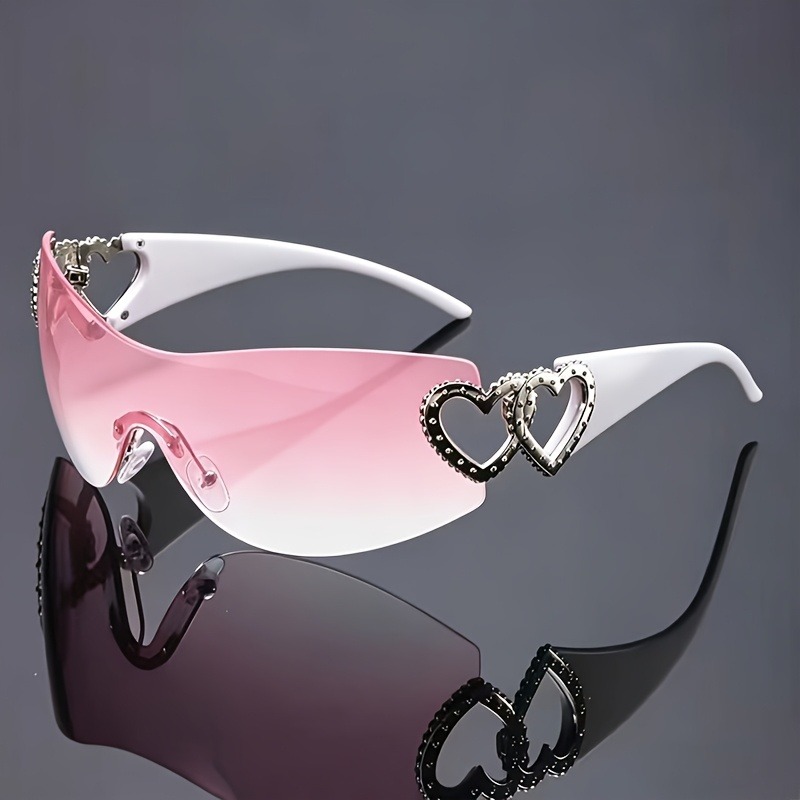 TEMU 1 Fashionable Women's Glasses, Super Fashionable Large Frame, Frameless Women's Sunscreen, Summer , Versatile