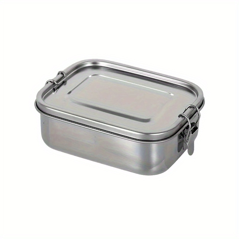 Image of 304 Stainless Steel Double-layer Lunch Box With Compartments, Bento Box, Cross-border Student Square Outdoor Fresh-keeping Box Wholesale