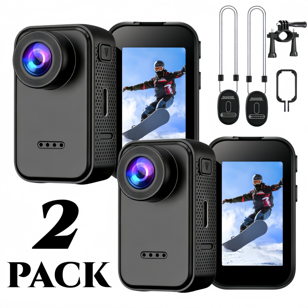 TEMU 2pcs Camera High Definition Camera Action Camera | Outdoor Recording, Vlog Cycling Camcorder, View Recording Camera, Usb Charging, Lightweight