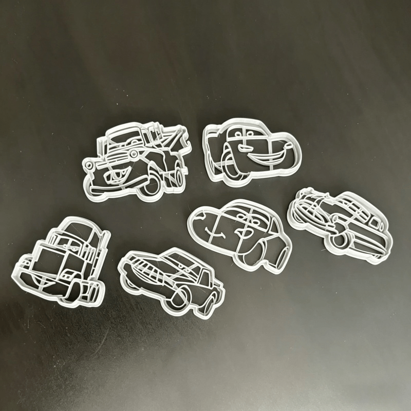 TEMU 6pcs Durable Plastic Car Model Clay Cutter, Suitable For Clay, , And Space Sand Rolling & Diy Crafts - Durable Clay Stamp Molds For Handicrafts,