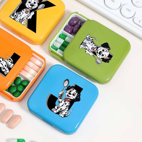 1pc cute dalmatian dog with and spoon mini pill storage case ideal for travel camping business trips hunting and dorm essentials