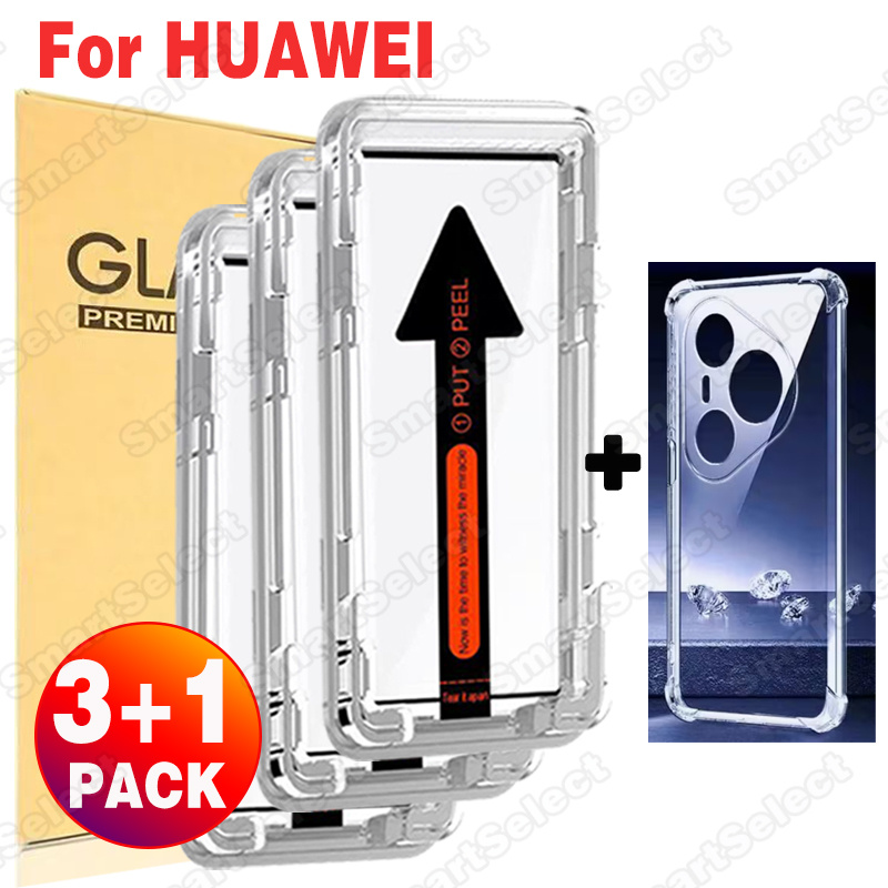 TEMU 3pcs Of Dust-proof High-definition Tempered Glass 1 Phone Protective Case, Huawei 80 Pro+/ 80 Pro/ 80/ 70 Ultra/ 70 Pro/pro+/ 70/p60 Pro/p60/p50