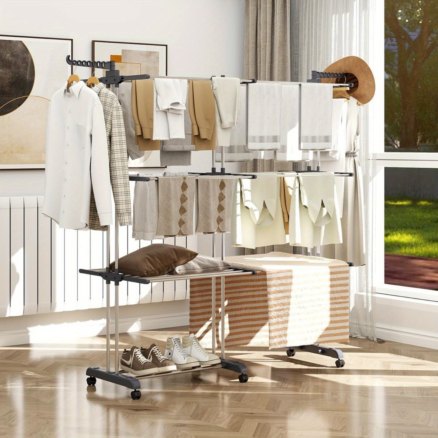 extra large tier clothes drying rack extendable 18 32m Temu