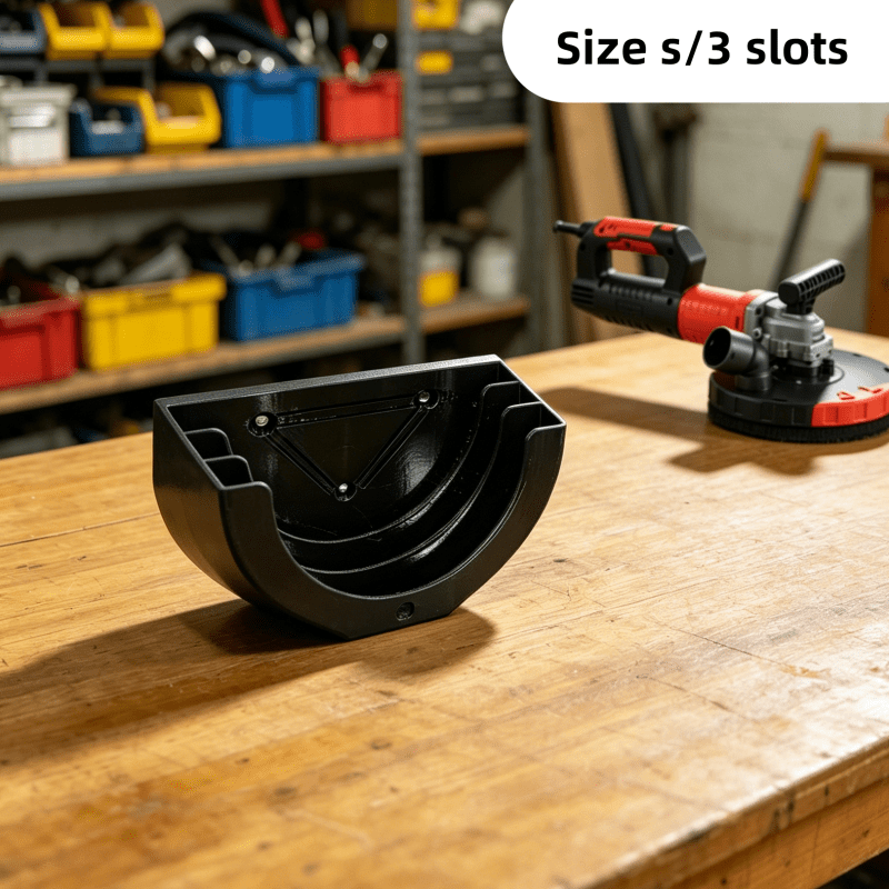 TEMU 1pc-3-slot, 6-slot, And 9-slot . Wall-mounted Wheel Organizer/garage Tool Organizer With Wooden Base. 3d Printed Sandpaper Disc Organizer.