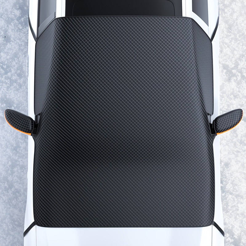 Image of 1pc Premium Windshield For All Vehicles Suv Truck - Durable Oxford Fabric With Magnetic Edges & Elastic Straps | Uv Protection Shield Against Snow | & Foldable Design For Winter Driving Safety