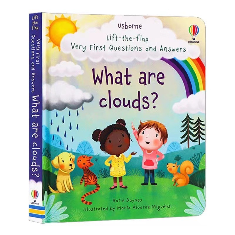 TEMU What Is A Cloud?" Q&-dimensional | Cardboard Material, Foldable Inner Pages, Cognitive Enlightenment, Language Development, Fun Illustrations,