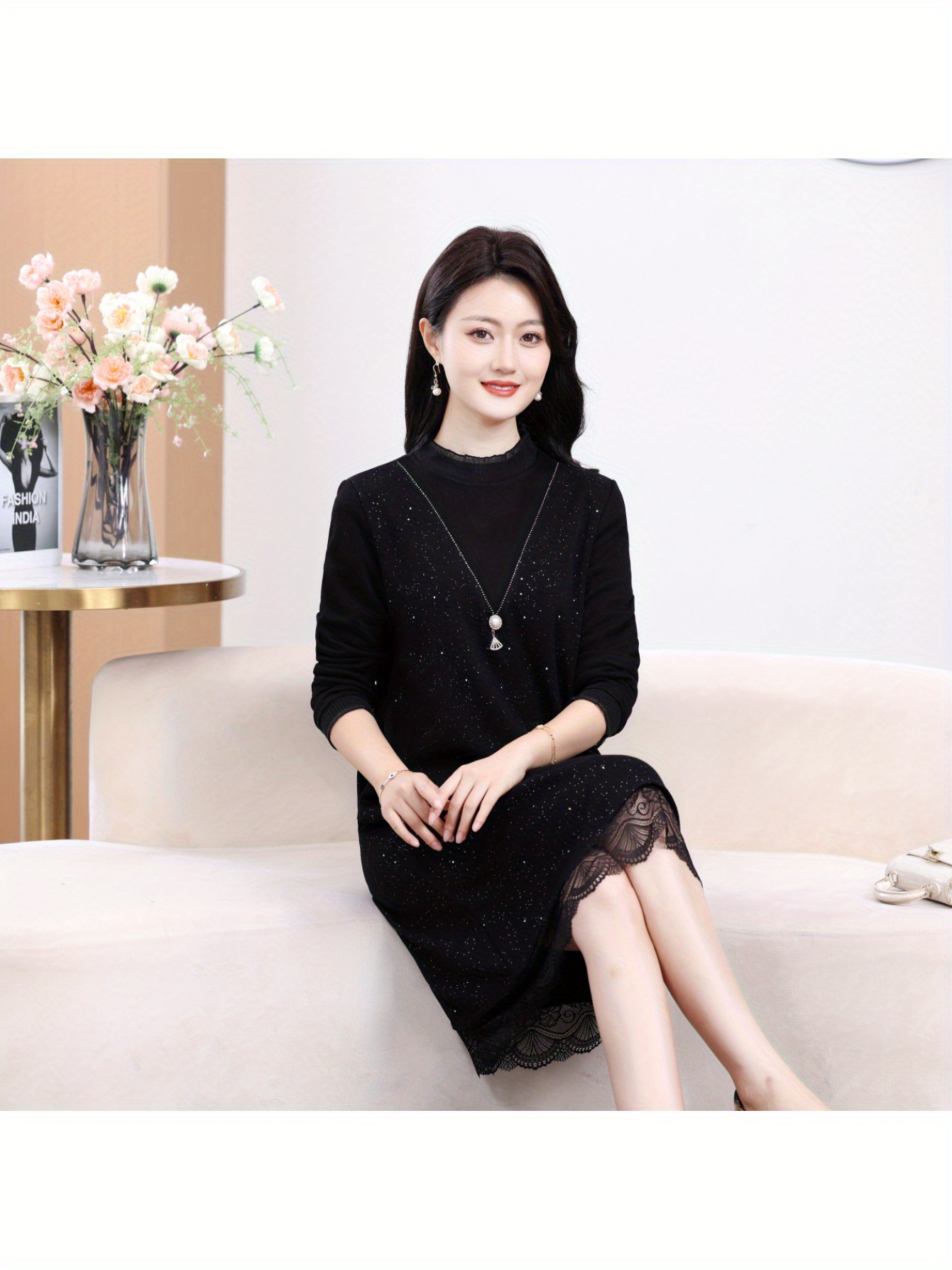 women's elegant black formal party dress Temu Bahrain