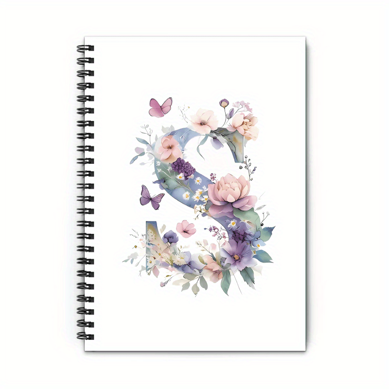 TEMU Agenda A5 avec Lettres de la Alphabet et Floral , Idéal pour , Fournitures de Bureau, Scolaires, Cadeau de Rentrée pour ou Ami, Carnet Mini, 50