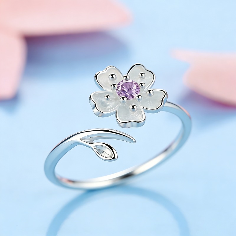 TEMU Bague FILOLANDO réglable à pour femme - Bague ouverte florale bohème hypoallergénique, plaquée or rose, adaptée pour , les fêtes, cadeau pour