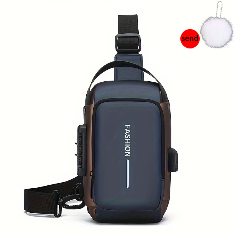 TEMU Fashion & Casual Waist Bag - [1 Bag And 1 Accessory] Spring And Summer Universal Fashion Leisure Men's And Women's Sports Chest Bag Retro Trendy