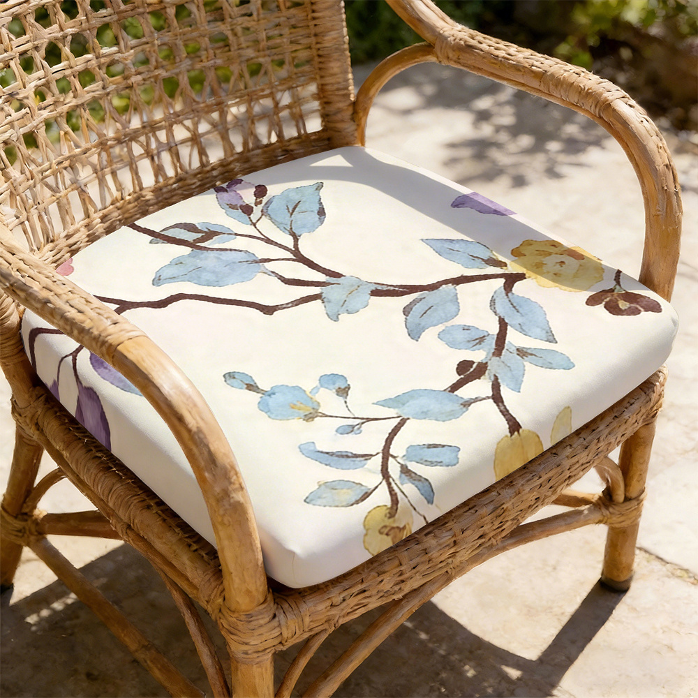 TEMU 1pc Ink Wash Pattern Courtyard Chair Seat Cushion, Indoor And Outdoor Seat Cushions, Back Cushions, Size 19.7*17.7*1.57inch, Suitable For Garden