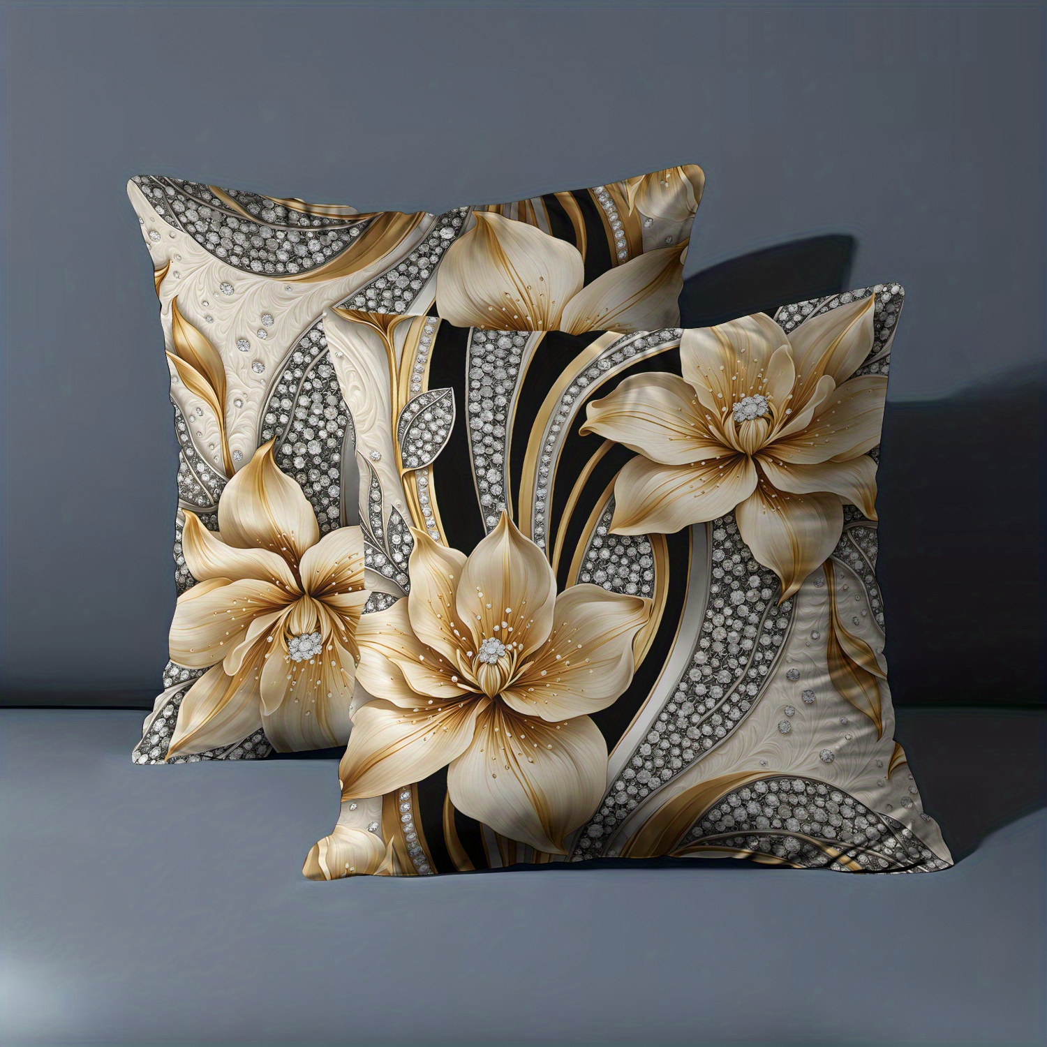 Set Two Design Velvet Pillow Covers Measuring