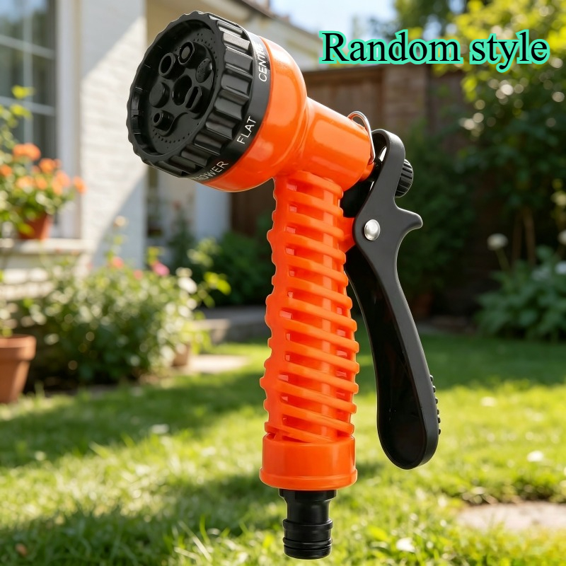TEMU Multi-setting Garden Watering Gun, With Rotatable Adjustable Settings For Stream/mist/fan Spray. Style May , Includes A Locking Latch. Suitable