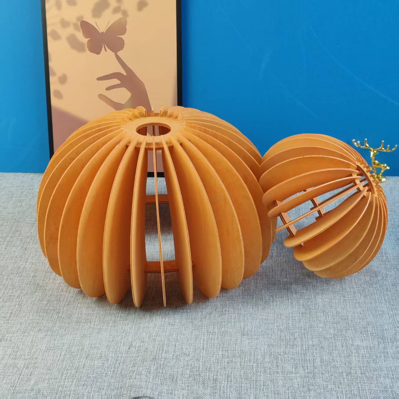   led pumpkin pendant lights minimalist vintage hanging wood lamp use without electricity without battery for bedroom bedside dining room home decor 0