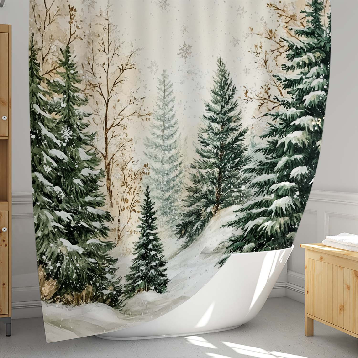 

Christmas Printed Bath 12 , Polyester , - Bathroom
