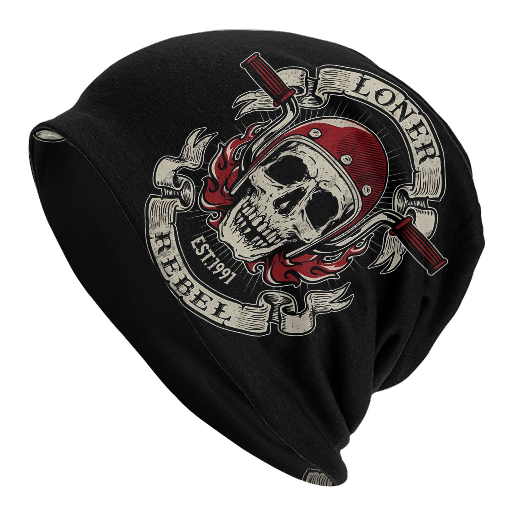

Skull Graphic Hat For Men, Polyester , Cap Elastane For Fit