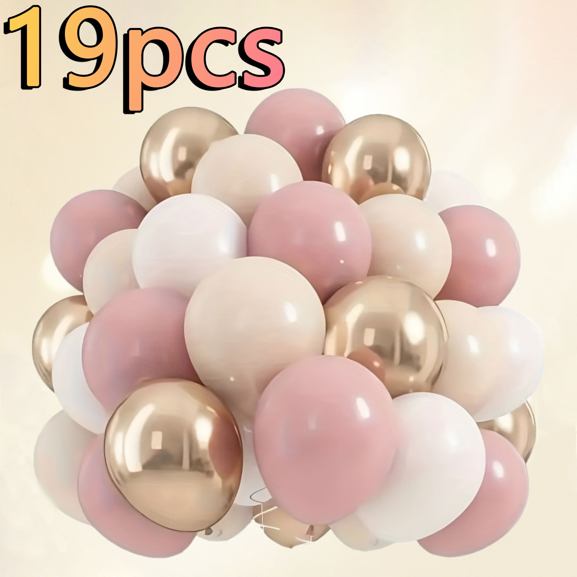 19pcs Dusty Peach Balloons, 10inch Pastel Light White Balloon Beige Sand White Neutral Balloons, For Birthday , Boho Theme Wedding , Bridal Shower Party, Mothers Day , Valentine , Photo Studio