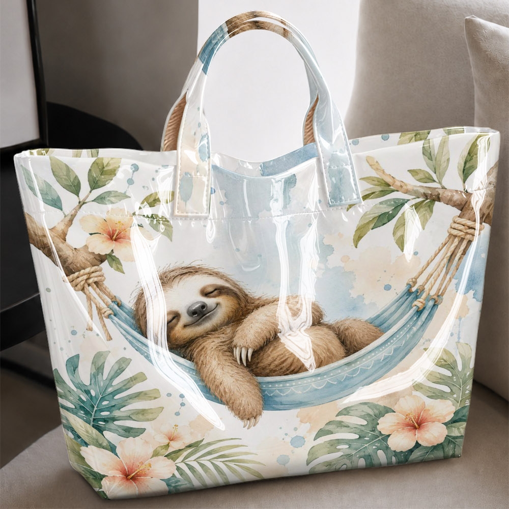 'lazy Sloth' Hammock-print Tote Bag - A Refreshing, Accessory. This Spacious, Casual Shopper Is Perfect For Daily Commutes, Picnics, Vacations, And