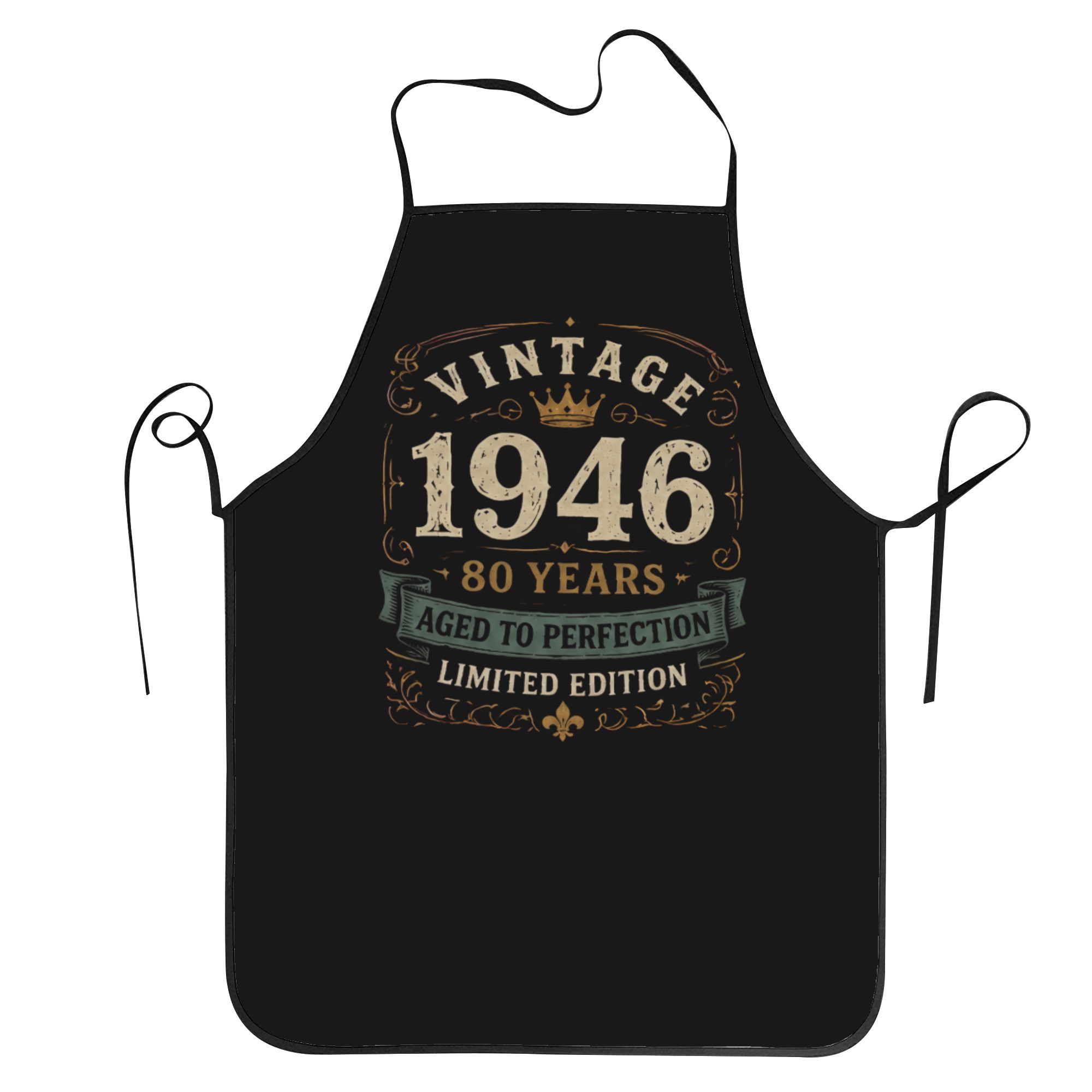 TEMU Vintage 1946 80 Years Old Edition Birthday Apron For Men Women Unisex Adjustable Aprons For Anniversary Cooking Kitchen Bbq Memorial Day Gift