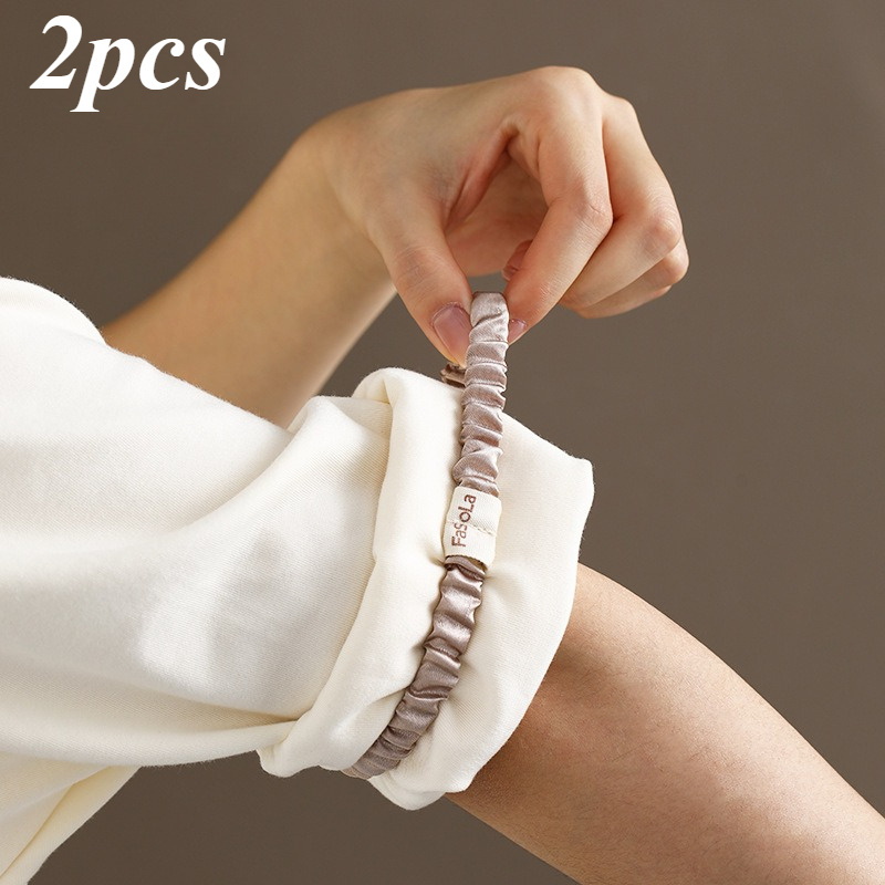 

2pcs Women's Fashionable Sleeve Ties - Multifunctional, Non-slip, Polyester Cuffs, Collar,