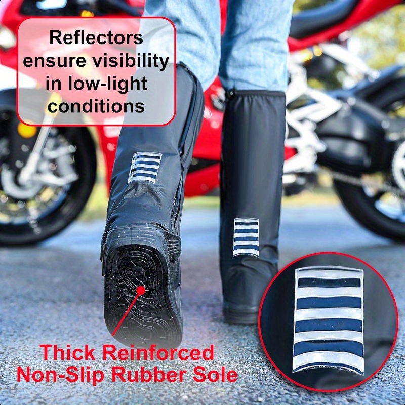 Shoes protected by rain covers