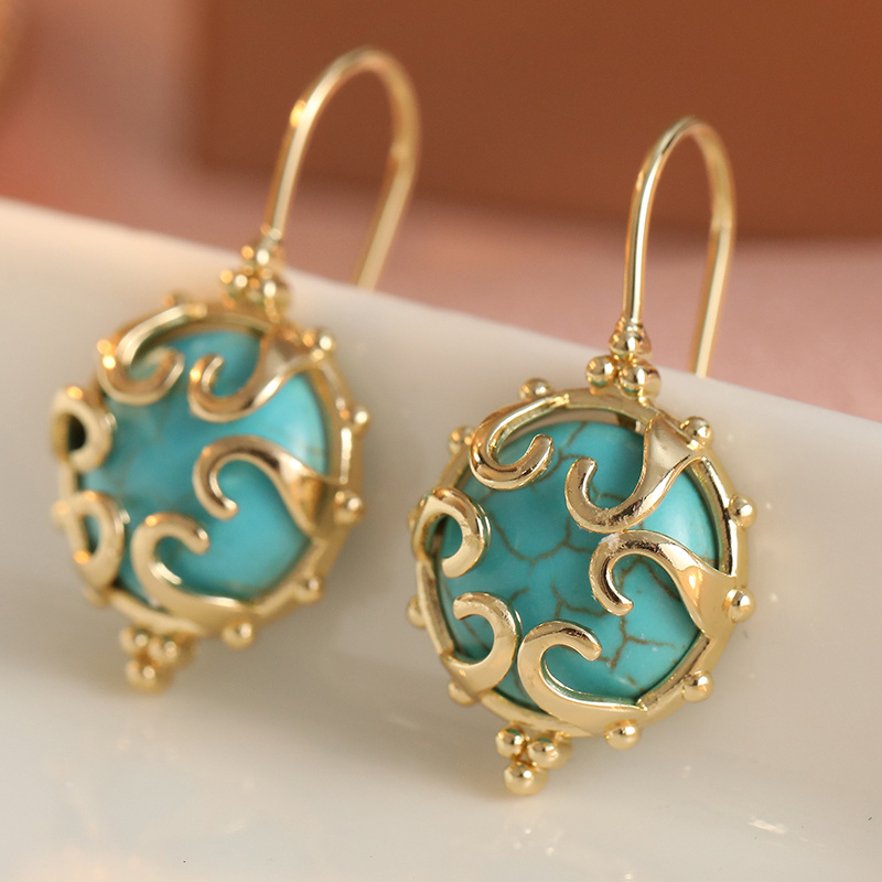Women's Elegant Synthetic Turquoise Hook Earrings