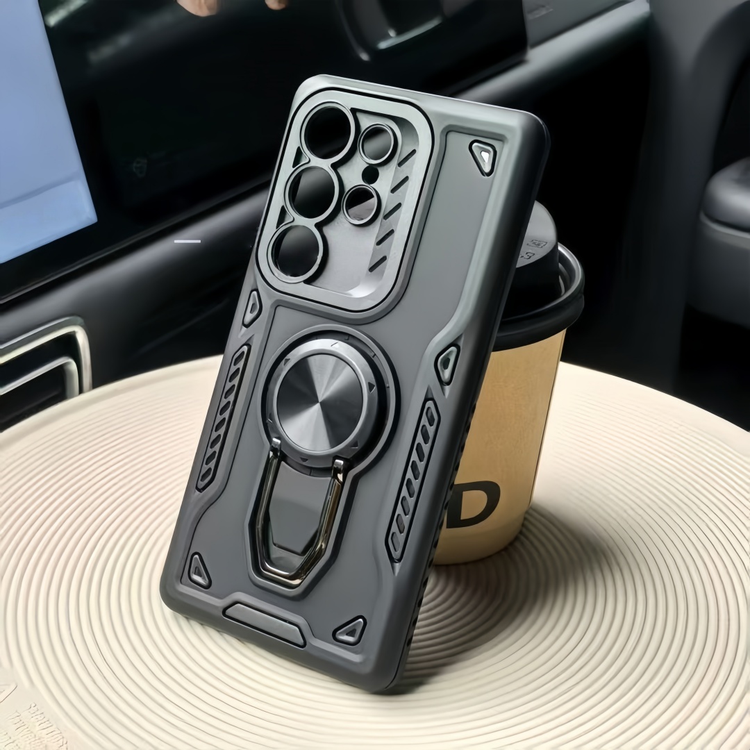 TEMU Phone Case - Phone Case With Durable Alloy Kickstand, Full Large Camera Protection & Side Heat Dissipation Design Compatible With Galaxy S26 S25