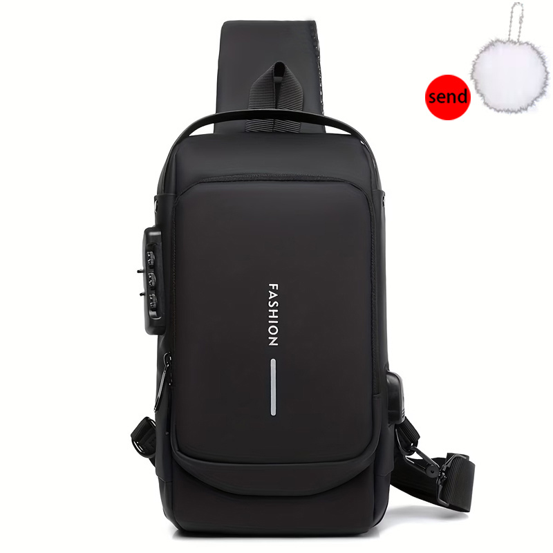 TEMU Fashion & Casual Waist Bag - [1 Bag And 1 Accessory] Spring And Summer Universal Fashion Leisure Men's And Women's Sports Chest Bag Retro Trendy