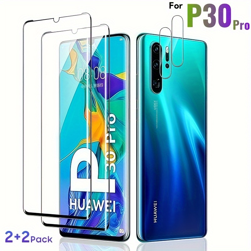 E-shop [2+2] Panzerglas-Displayschutzfolie für , 2 Stk. Panzerglas-Displayschutzfolien + 2 Stk. Kameraschutzgläser, P30 Pro Zubehör, kratzfest