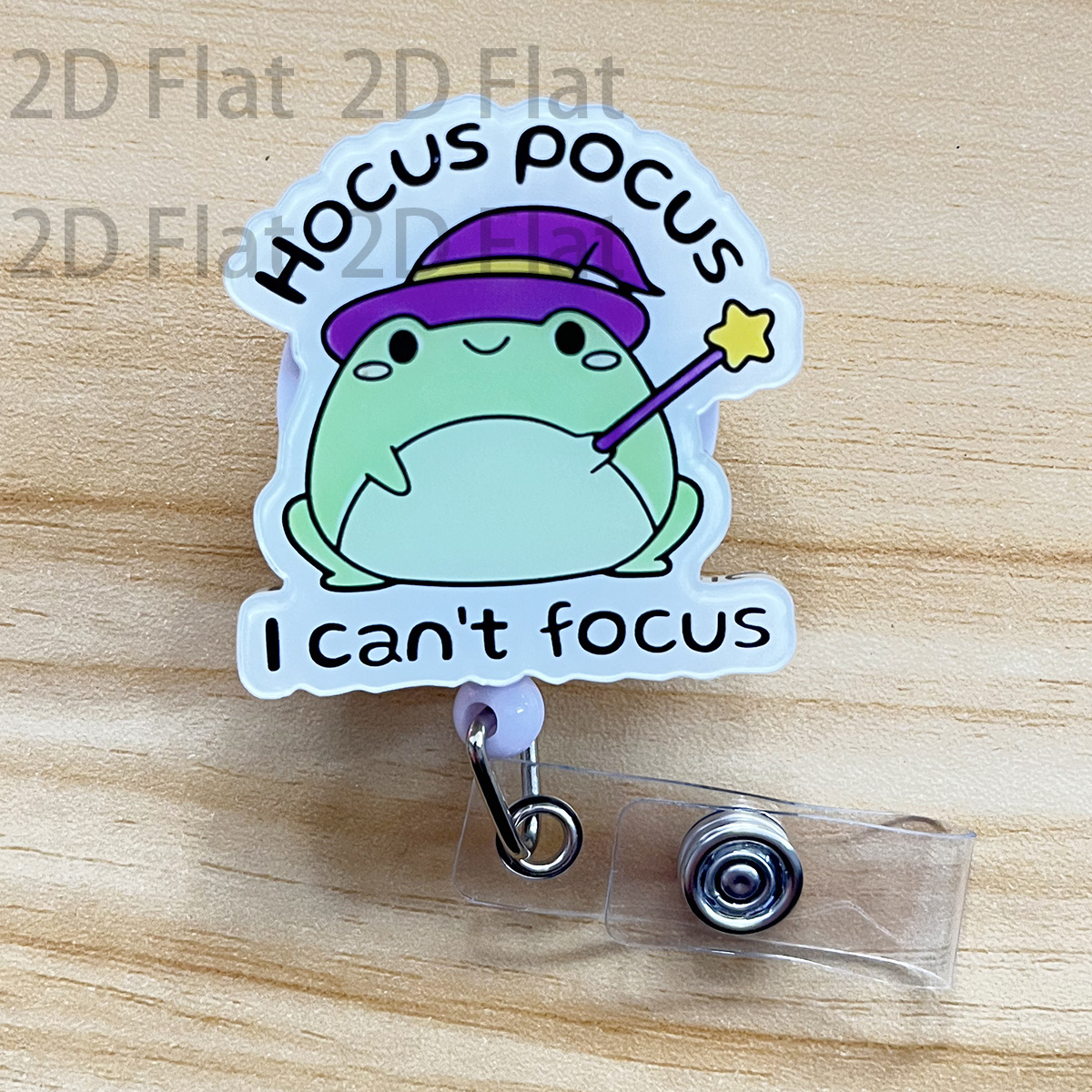 TEMU 2d 2d Flat Retractable Holder Reel With Cute Design, Nurse Hospital Badge Holder Office Lanyard 1pc, 2d Flat